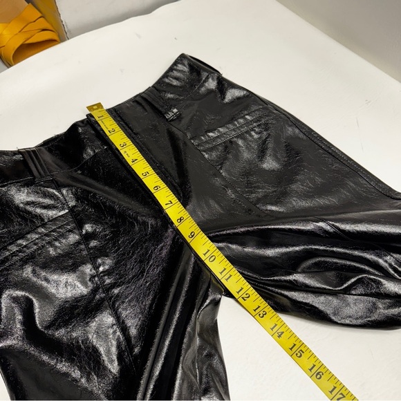 Free people faux leather pants size 0 wide leg high rise - Picture 9 of 14